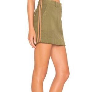 Nili Lotan Side Stripe Army Green Mini Skirt Sz 4